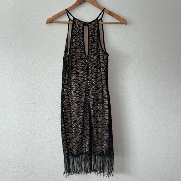 Emerald Sundae Little Black Dress Has Cutouts & Fringe‎ Fully Lined Size S - Picture 5 of 12